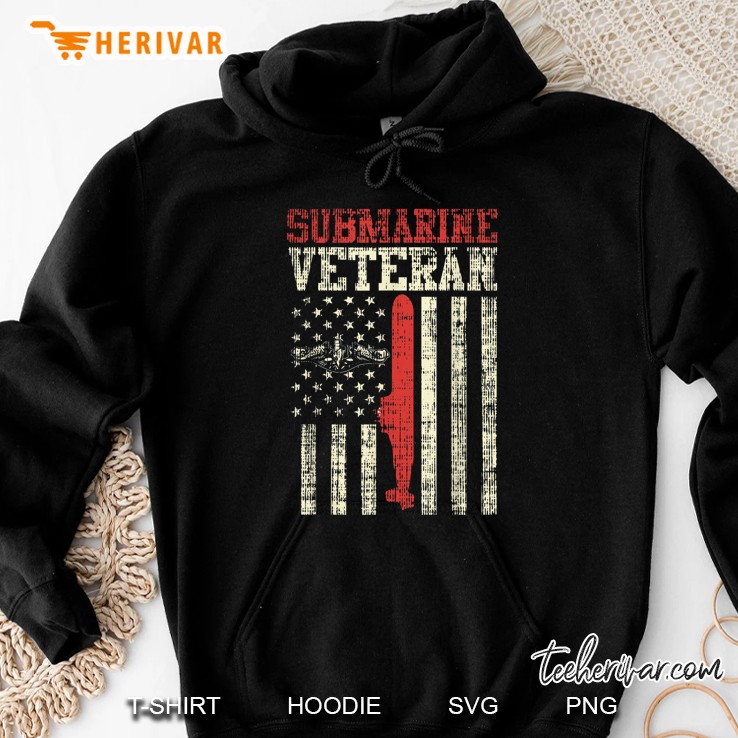 Submarine Veteran American Flag Version Hoodie
