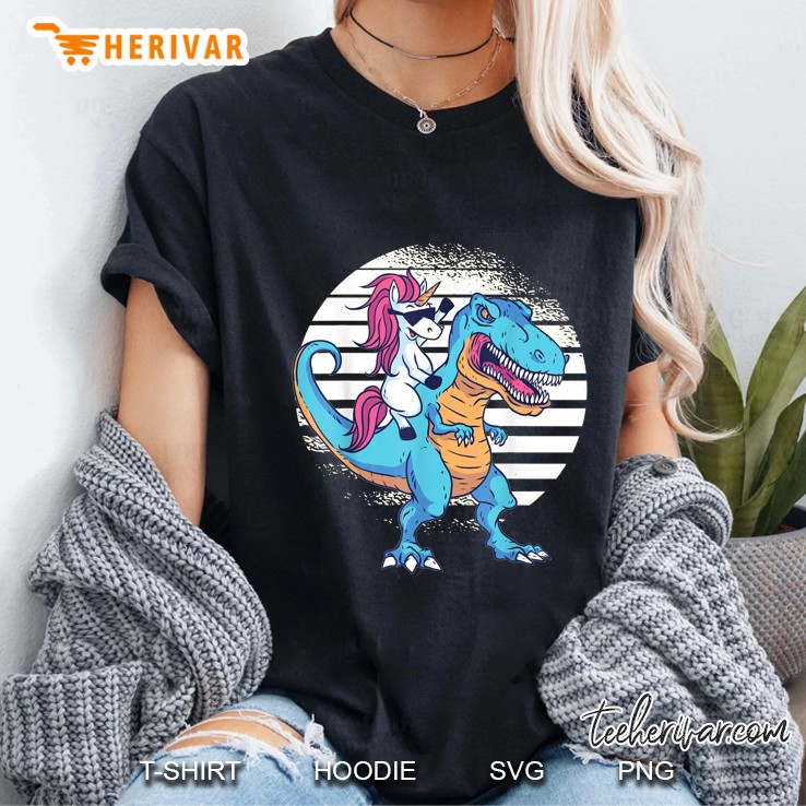 Unicorn Riding T-Rex Version2 Ladies Tee