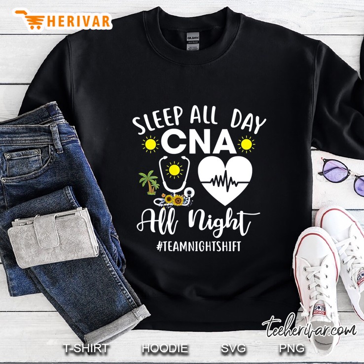 Sleep All Day CNA All Night #Teamnightshift Black Version Sweatshirt
