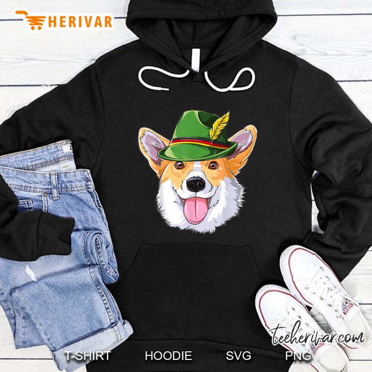 Corgi Oktoberfest Lederhosen Alpine Hat Hoodie