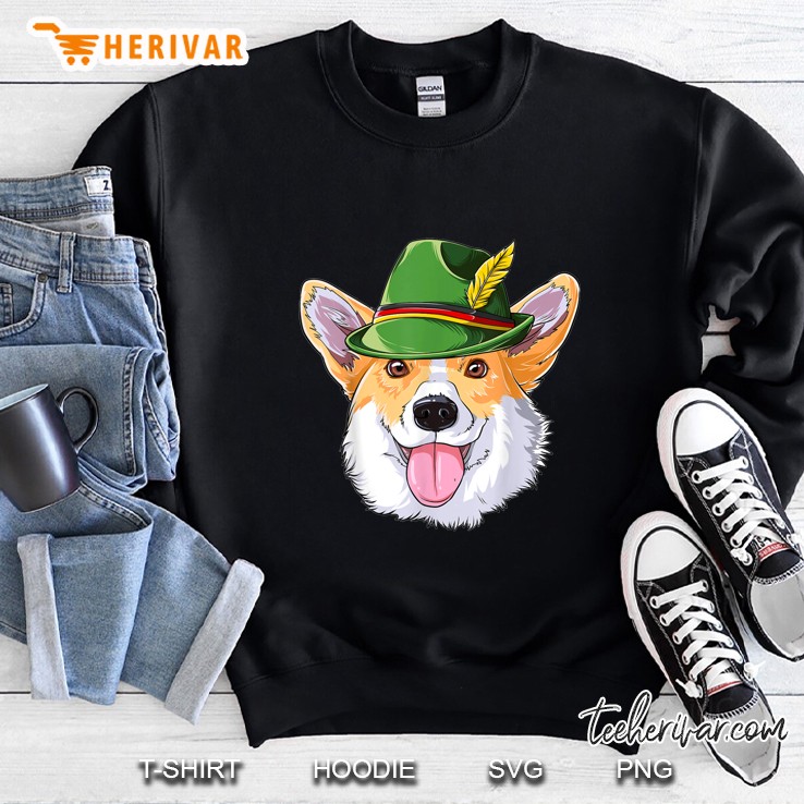 Corgi Oktoberfest Lederhosen Alpine Hat Sweatshirt