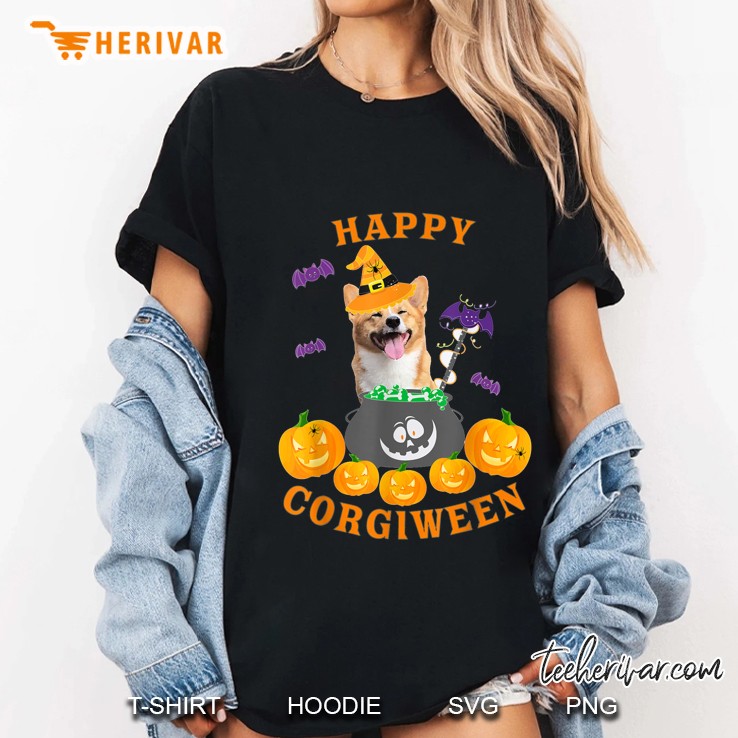 Happy Corgiween Halloween Ladies Tee