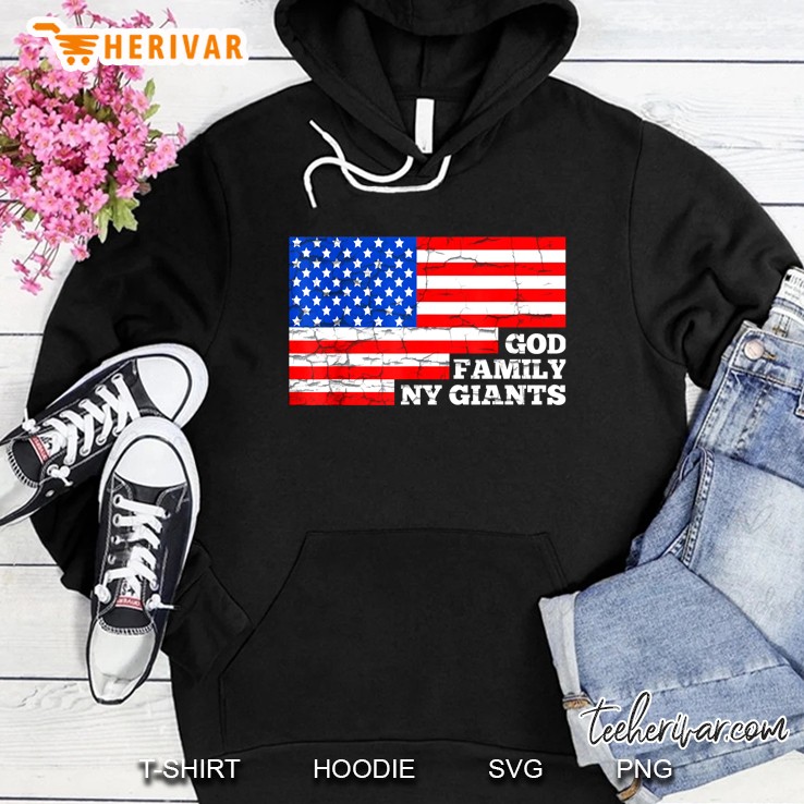 God Family NY Giants American Flag Version Hoodie