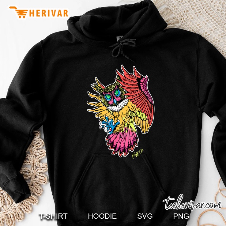 Coloful Horned Owl Hoodie