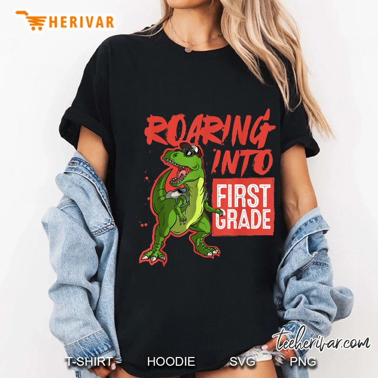 Roaring Into First Grade T-Rex Version Ladies Tee