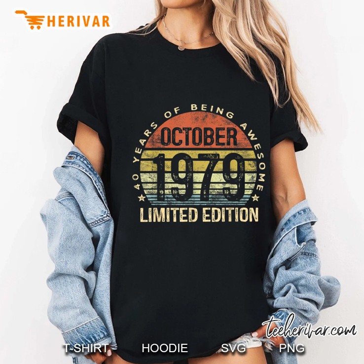 40 Years Of Being Awesome October 1979 Limited Edition Vintage Version Ladies Tee