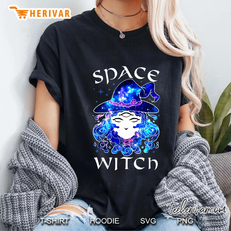 Space Witch Halloween Ladies Tee