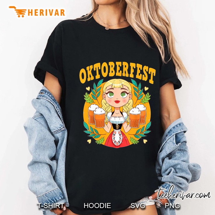German Girl In Dirndl Oktoberfest Beer Festival Drinking Ladies Tee