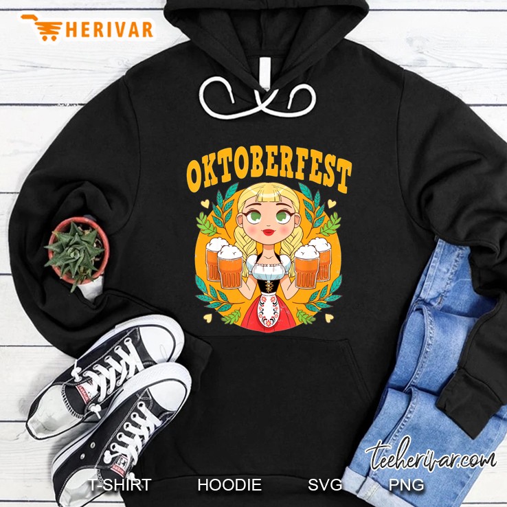 German Girl In Dirndl Oktoberfest Beer Festival Drinking Hoodie