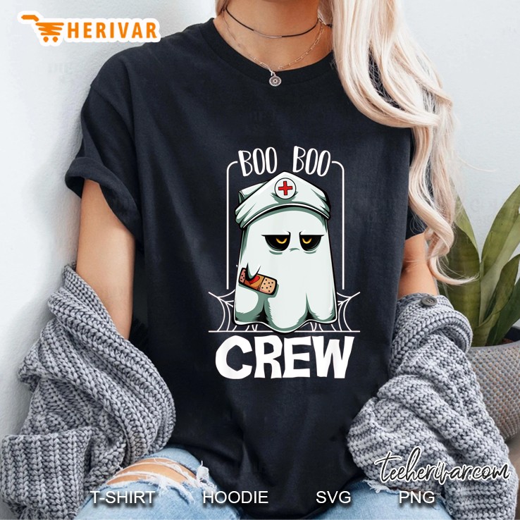 Boo Boo Crew Nurse Ghost Halloween Ladies Tee