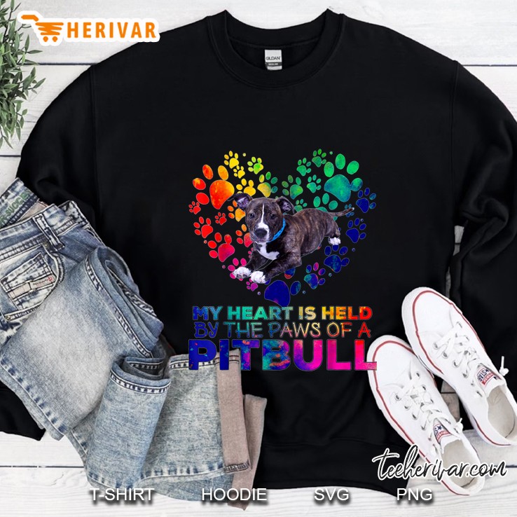 My Heart Is Held By The Paws Of A Pitbull Colorful Version Sweatshirt