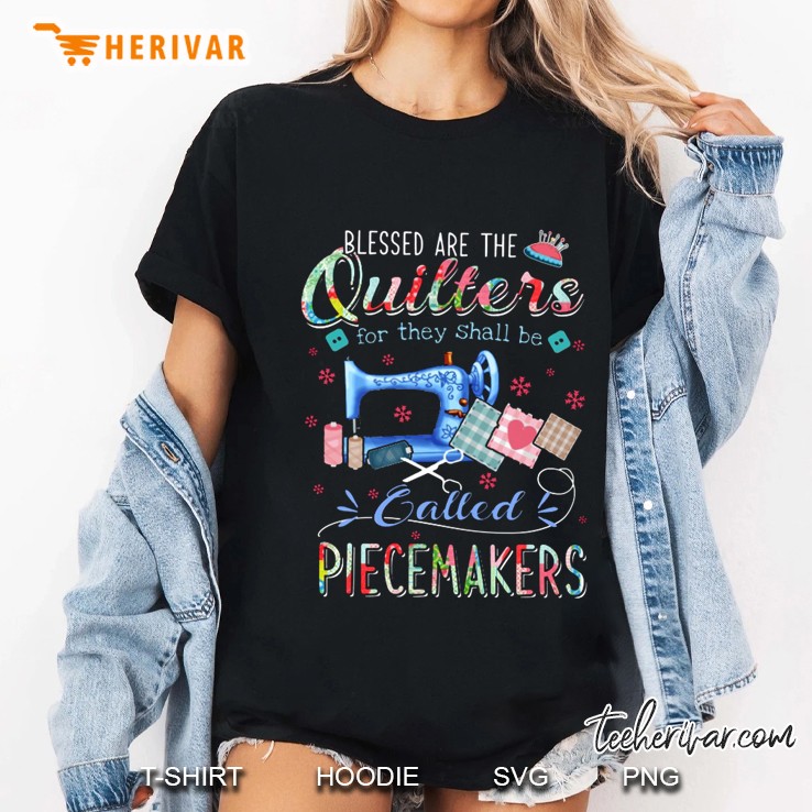Blessed Are The Quilters For They Shall Be Called Piecemakers Floral Version Ladies Tee