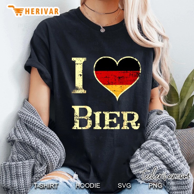 I Love Bier German Flag Heart Version Hoodie