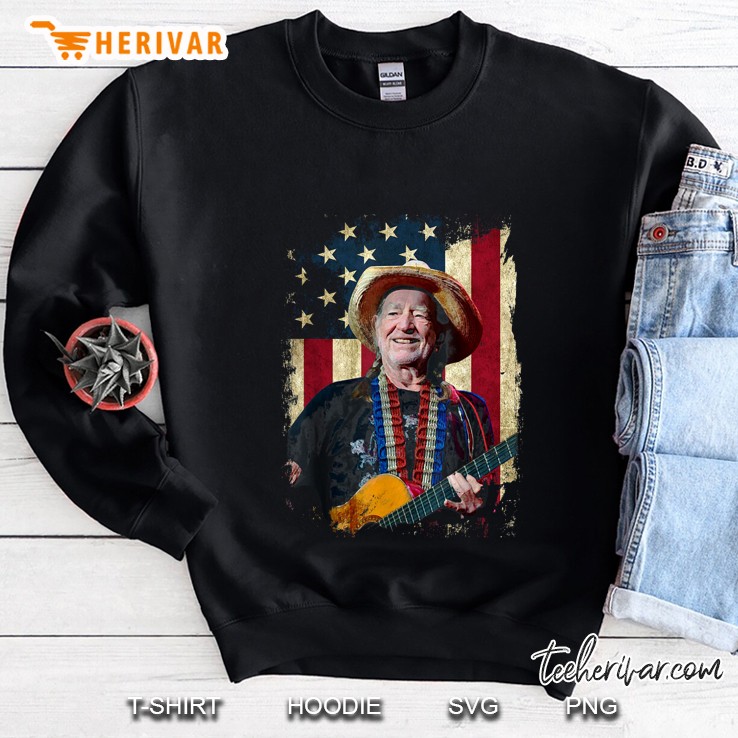 Willie Nelson With American Flag Sweatshirt
