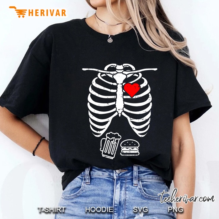 Skeleton X-Ray Beer Burger Ladies Tee