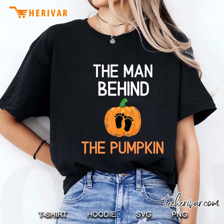 The Man Behind The Pumpkin Footprint Halloween Ladies Tee