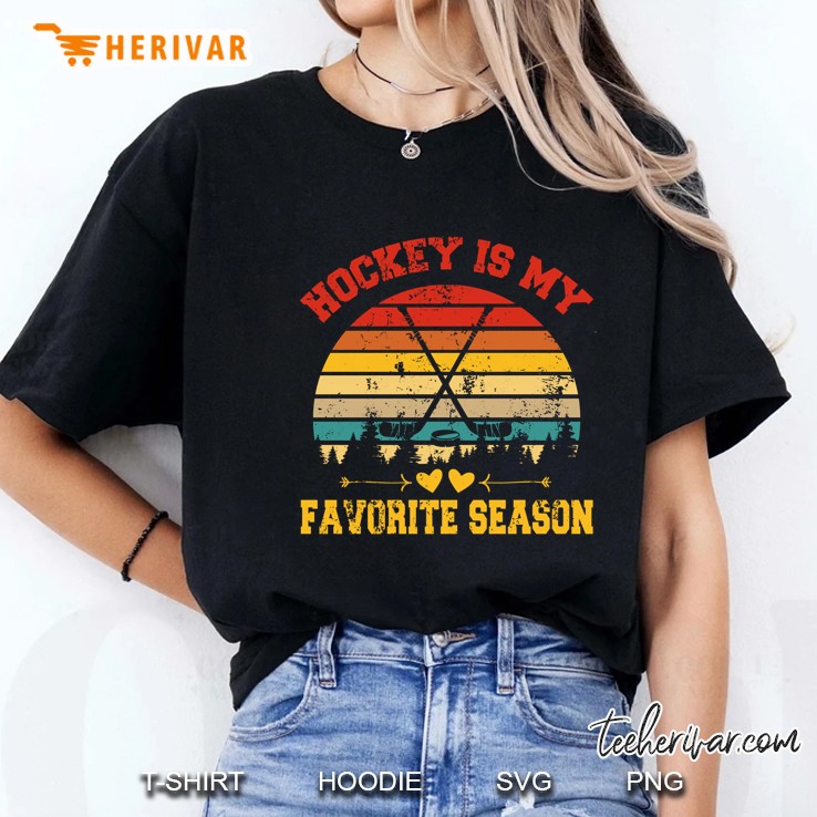 Hockey Is My Favorite Season Vintage Version2 Ladies Tee