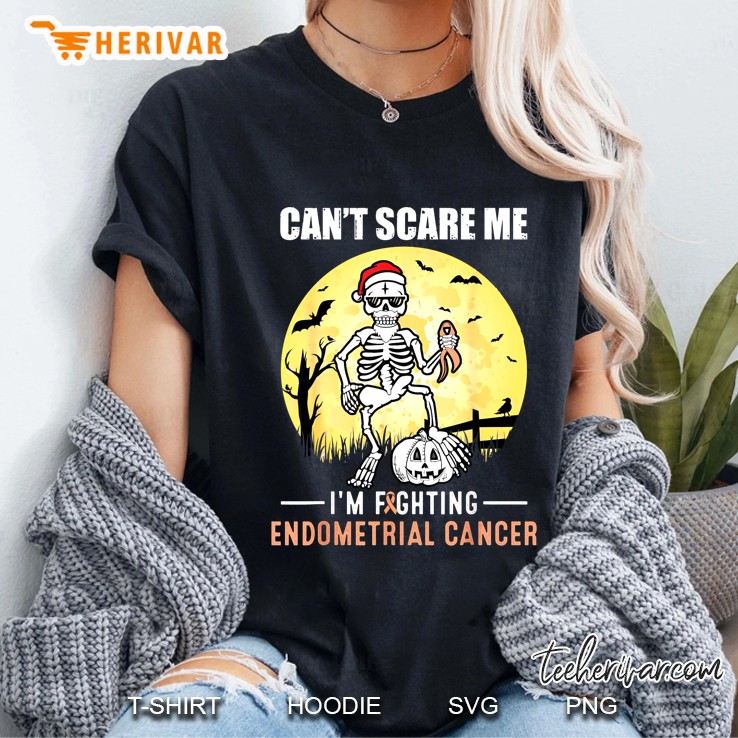 Can't Scare Me I'm Fighting Endometrial Cancer Halloween Hoodie