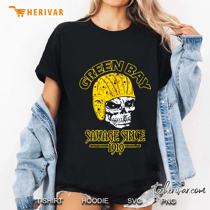Green Bay Savage Since 1919 Skull Version Ladies Tee