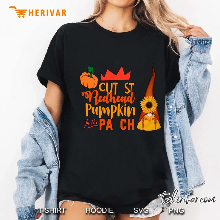 Cutest Redhead Pumpkin In The Patch Halloween Ladies Tee