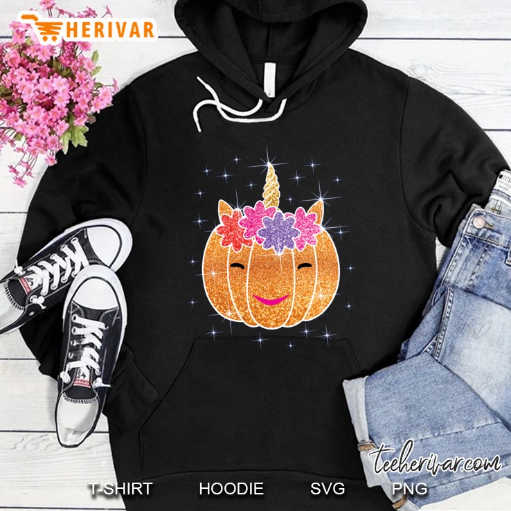Unicorn Pumpkin Sparkle Halloween Hoodie