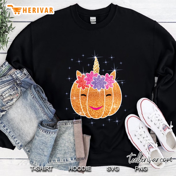 Unicorn Pumpkin Sparkle Halloween Sweatshirt