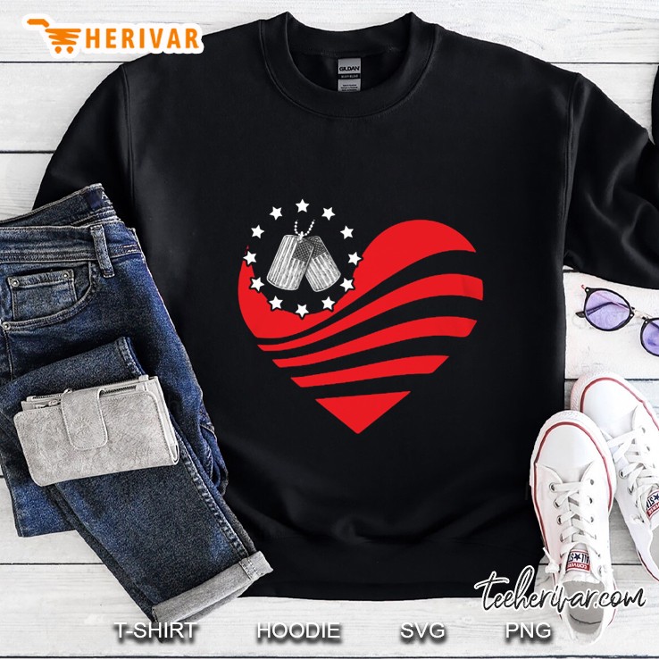 American Veteran Dog Tag In The Heart Sweatshirt