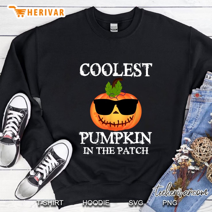 Coolest Pumpkin In The Patch Pumpkin With Glasses Halloween Sweatshirt