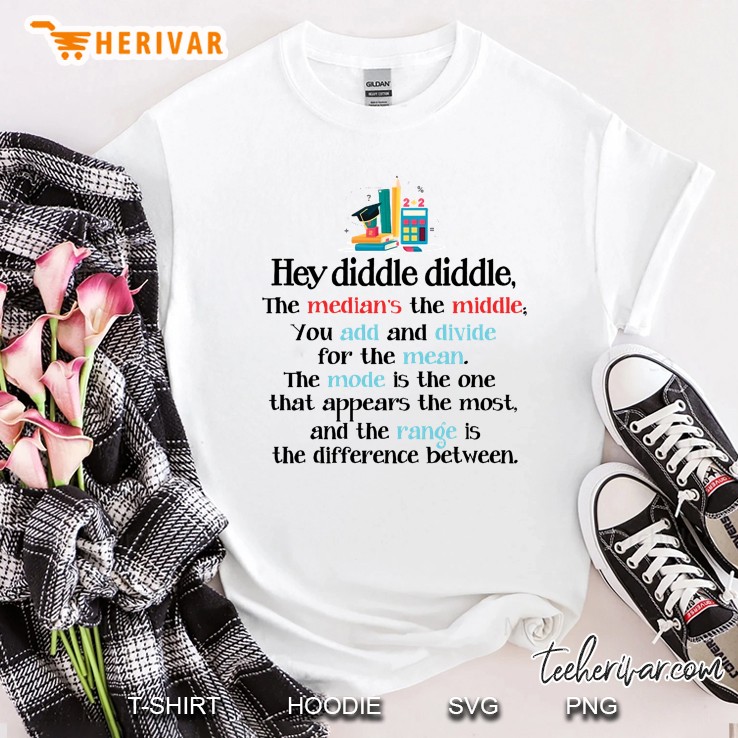 Hey Diddle Diddle The Median's The Middle You Add And Divive For The Mean The Mode Is The One That Appears The Most And The Range Is Different Between Shirt