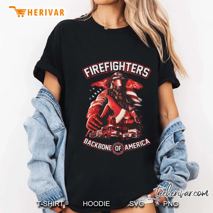 Firefighters Backbone Of America Ladies Tee