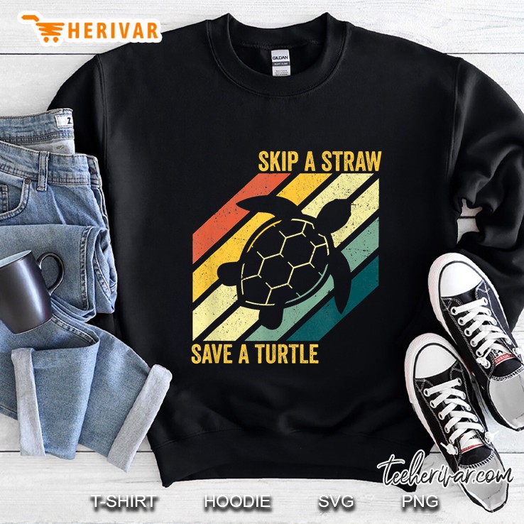 Skip A Straw Save A Turtle Colorful Turtle Version2 Sweatshirt