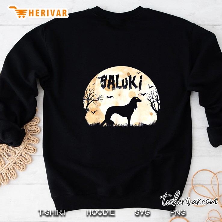 Saluki Silhouette Halloween Moon Sweatshirt
