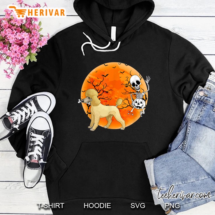 Poodle Dog Skeleton Halloween Hoodie