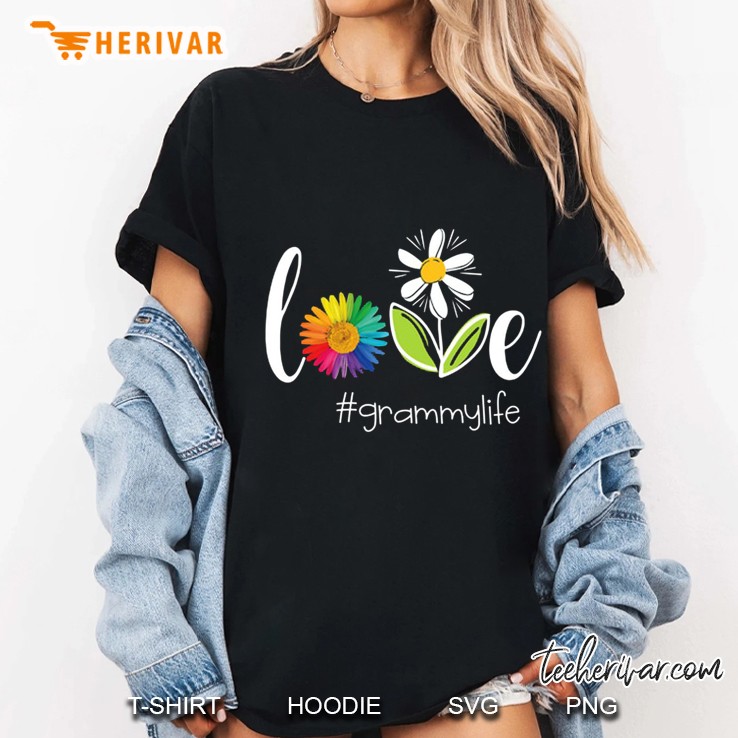 Love #Grammylife Colorful Daisy Flower Version Ladies Tee