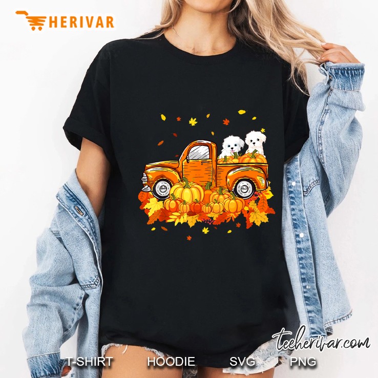 Maltese Pumpkin Truck Halloween Thanksgiving Hoodie