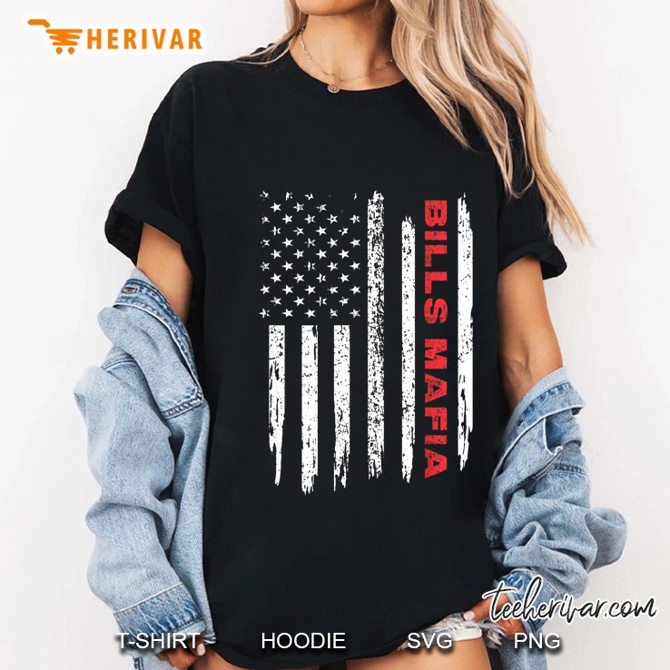 Bills Mafia American Flag Version2 Ladies Tee