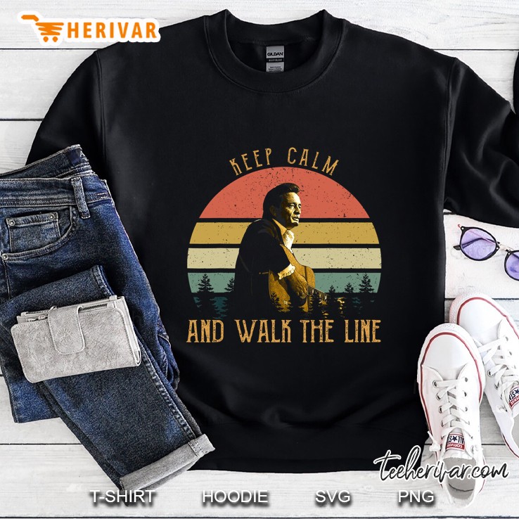 Keep Calm And Walk This Line Johnny Cash Vintage Version Sweatshirt