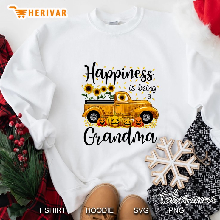Happiness Is Being A Grandma Sunflower Truck Version Sweatshirt
