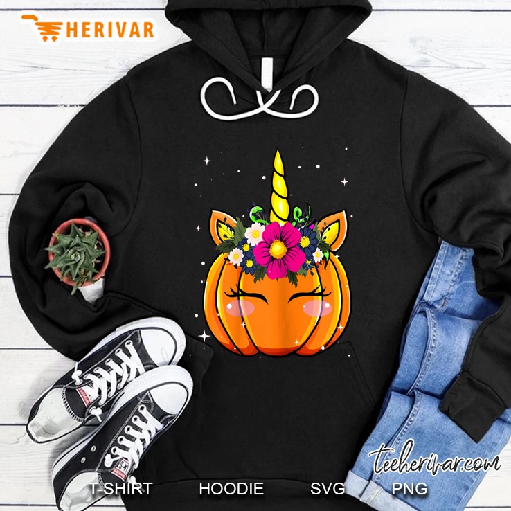 Unicorn Pumpkin Sparkle Halloween Version2 Hoodie