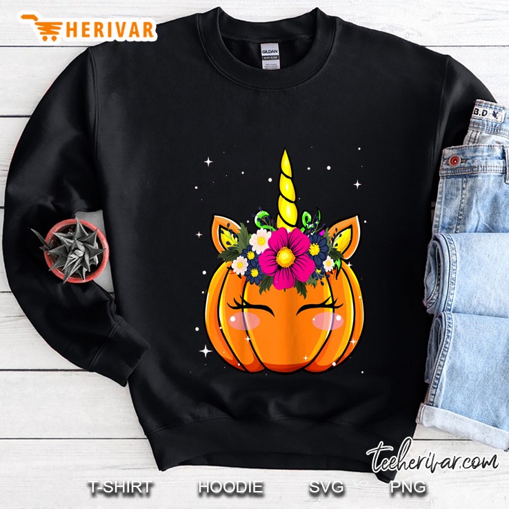 Unicorn Pumpkin Sparkle Halloween Version2 Sweatshirt