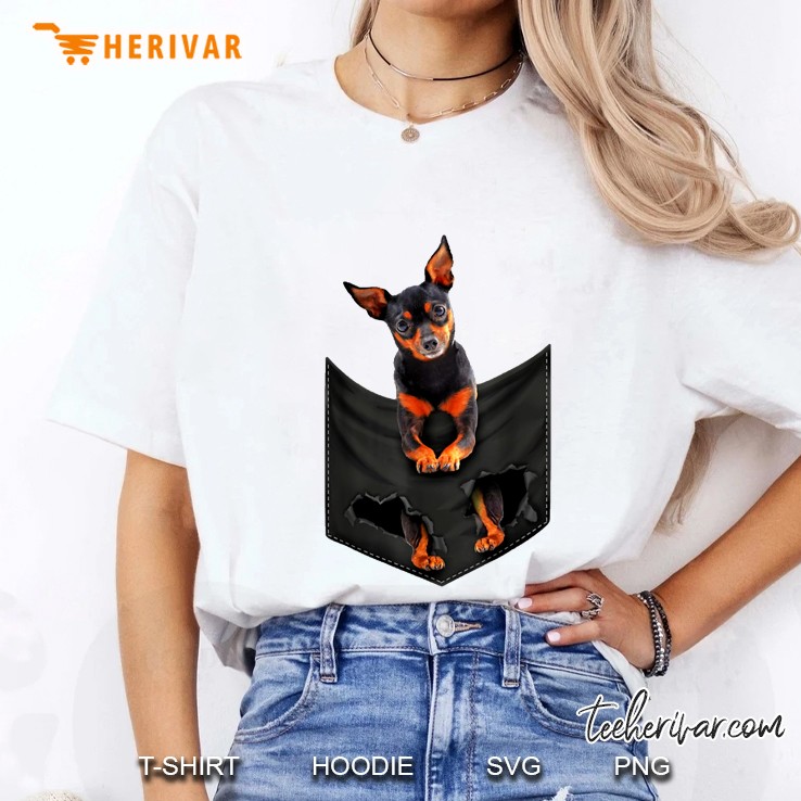 Miniature Pinscher Dog Pocket Ladies Tee