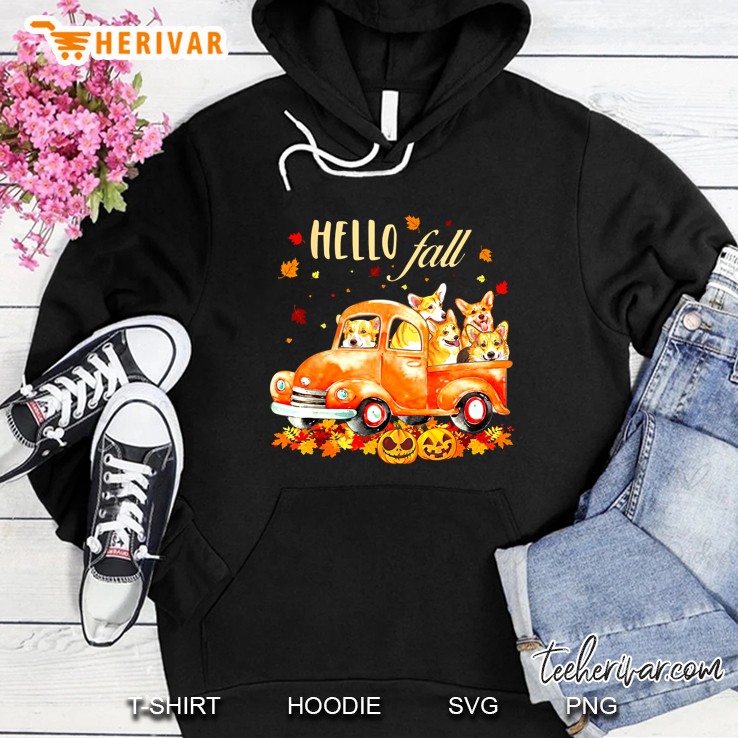 Hello Fall Truck Corgi Pumpkin Halloween Mugs