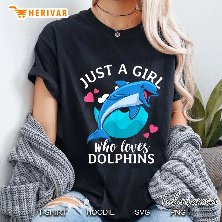 Just A Girl Who Loves Dolphins Version2 Ladies Tee