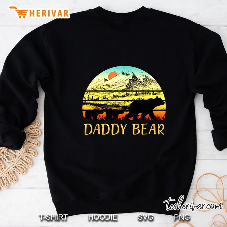 Daddy Bear With 2 Cubs Shirt Retro Mountains Sweatshirt