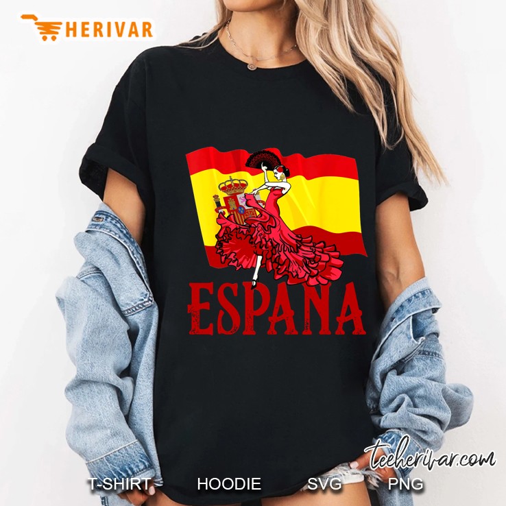 Espana Spain Flag Flamenco Dancer Ladies Tee