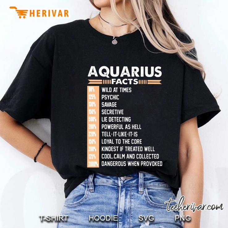 Aquarius Facts Wild At Time Psychic Savage Secretive Lie Detecting Powerful As Hell Ladies Tee
