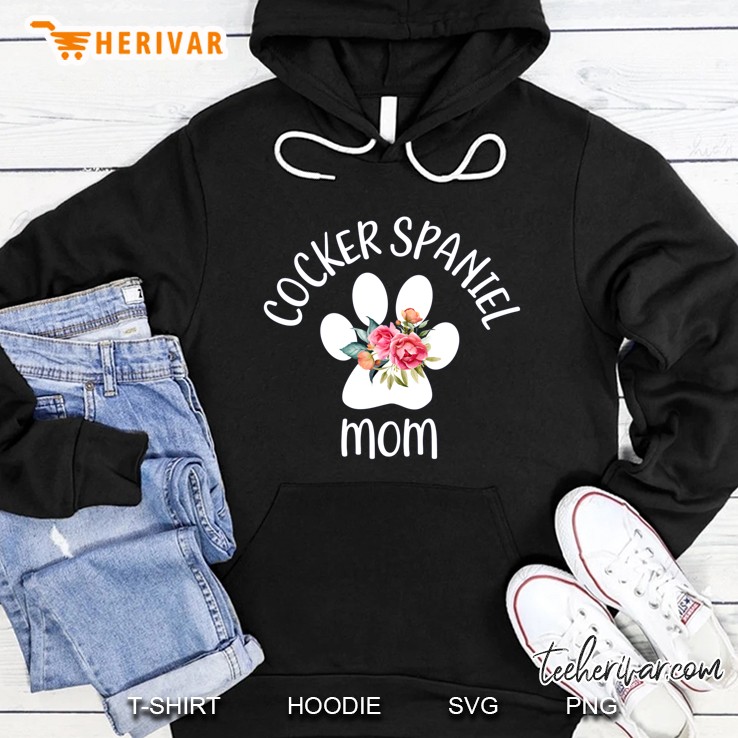 Cocker Spaniel Mom Floral Paw Version Hoodie