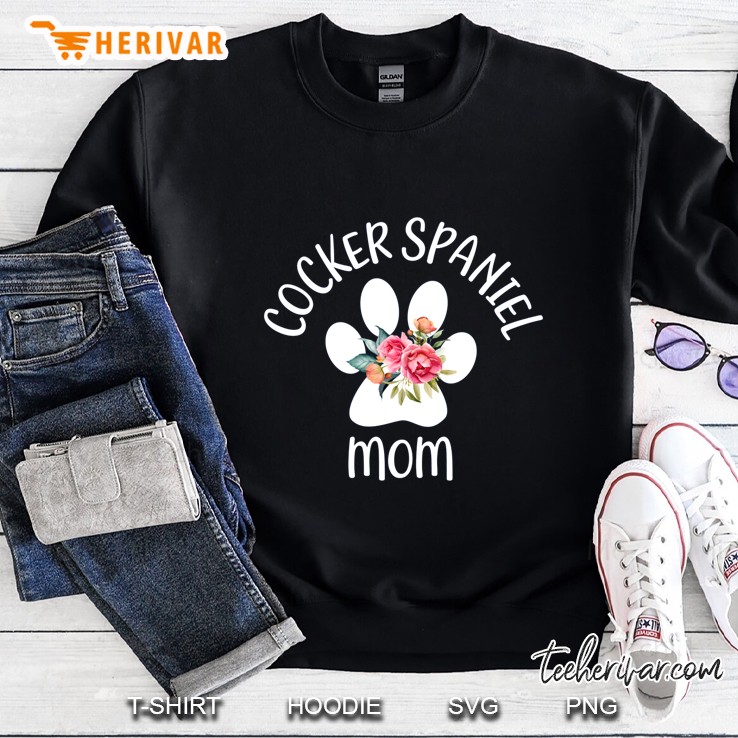 Cocker Spaniel Mom Floral Paw Version Sweatshirt