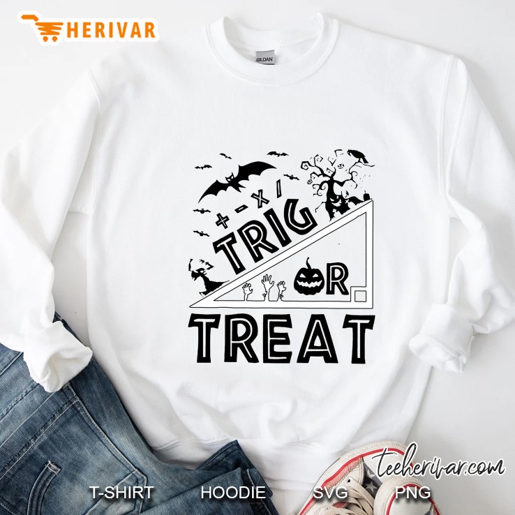 Trig Or Treat Teacher Halloween White Version Mugs