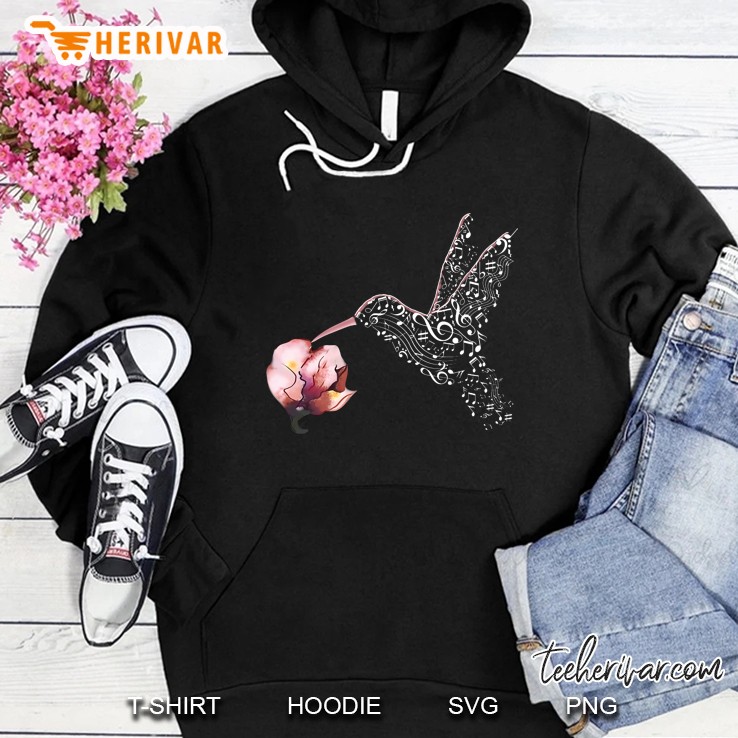 Hummingbird Music And Flower Hoodie